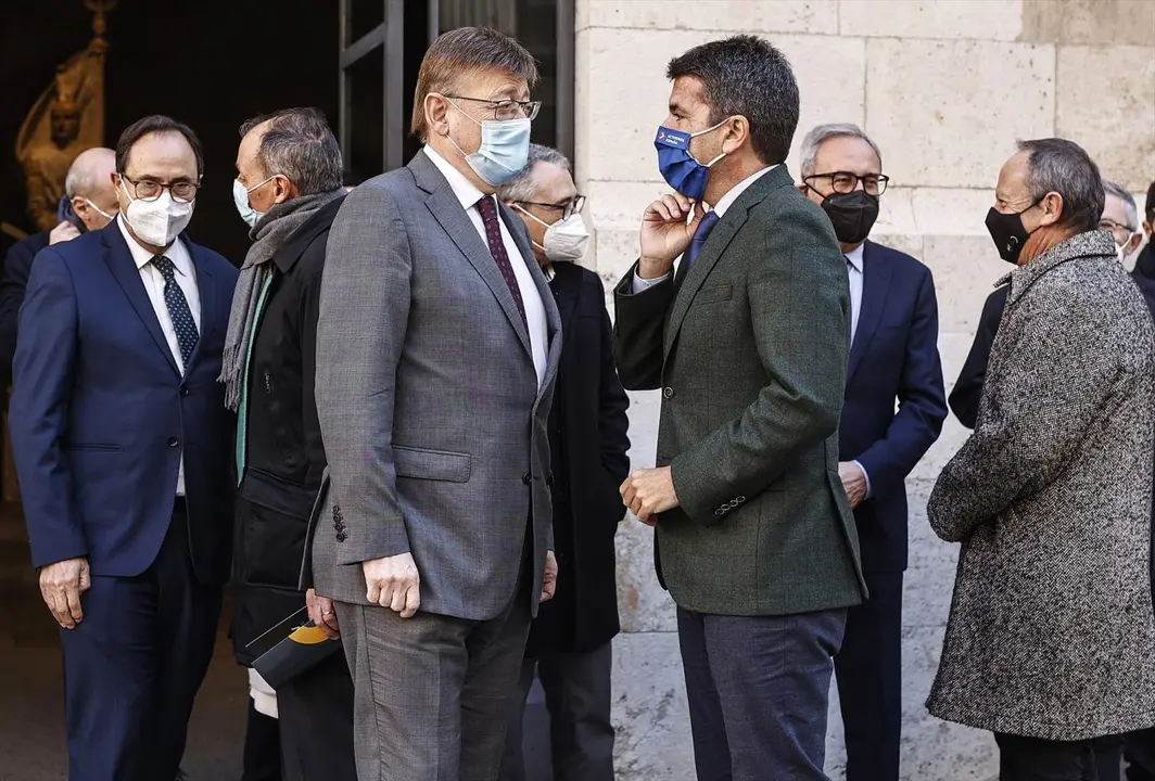 Ximo Puig y Carlos Maz&oacute;n. - Rober Solsona - Europa Press
