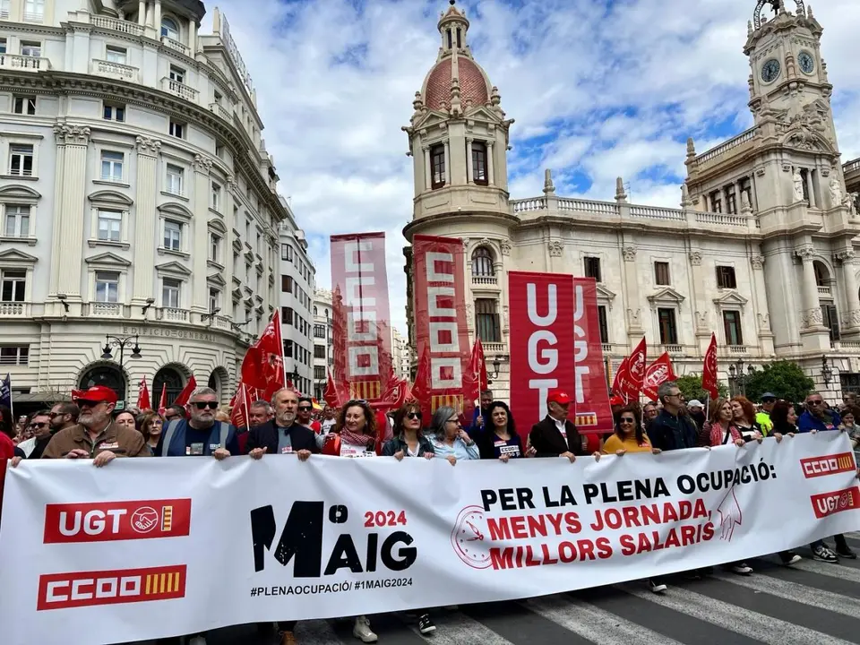 Manifestaci&oacute;n del Primero de Mayo en Val&egrave;ncia. - Europa Press