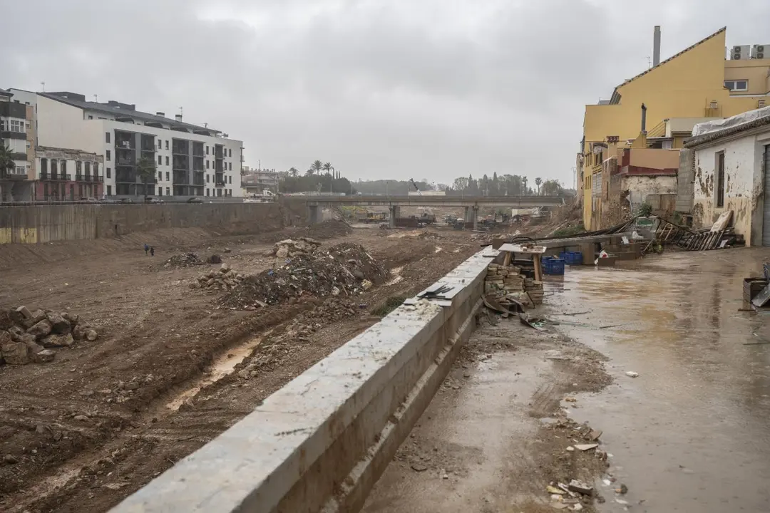 Lluvias en la Zona del barranco de Paiporta. | Europa Press
