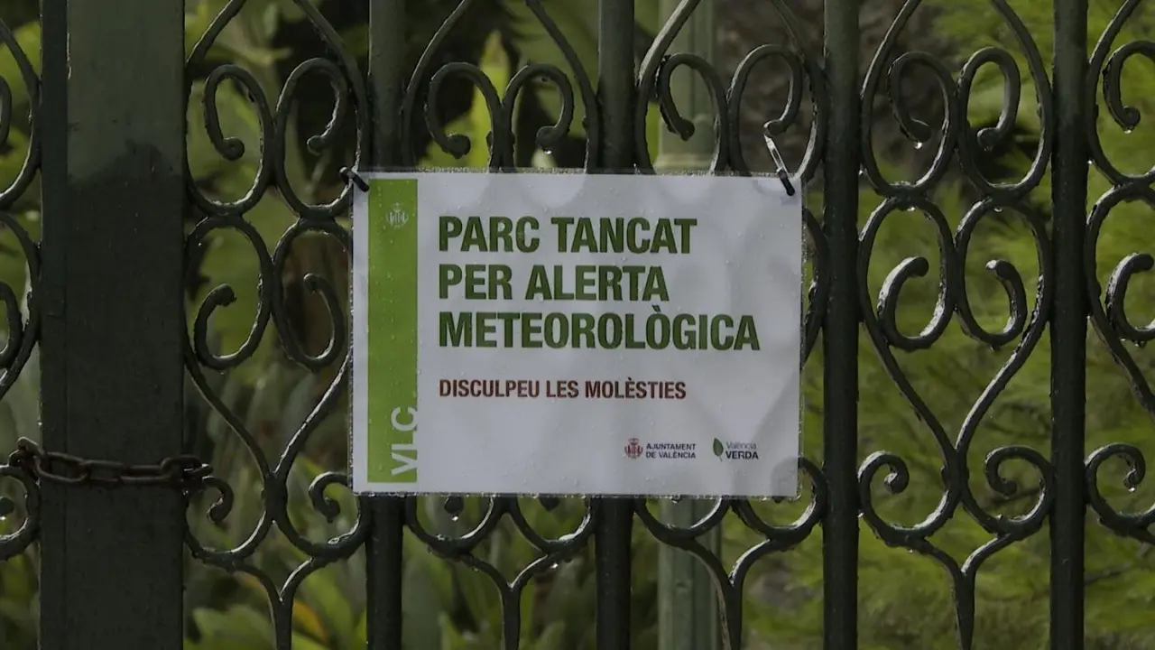 Parque cerrado por la alerta por lluvias, en Val&egrave;ncia - EUROPA PRESS TELEVISI&Oacute;N