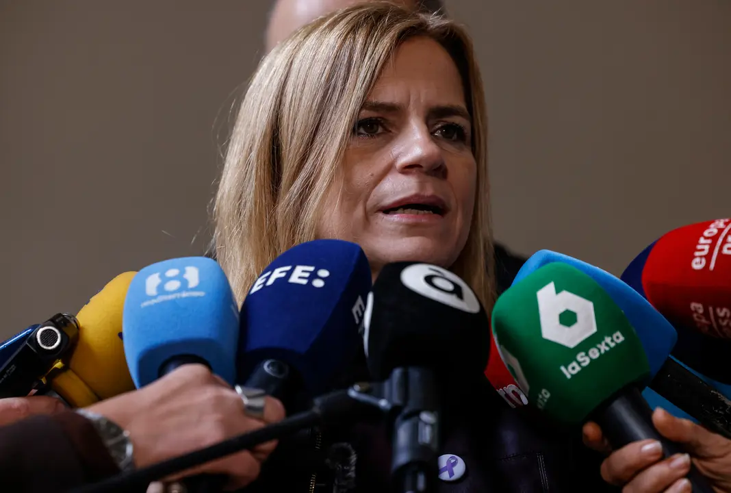 La delegada del Gobierno y secretaria de Igualdad del PSOE, Pilar Bernab&eacute;, atiende a los medios | ROBER SOLSONA - EUROPA PRESS