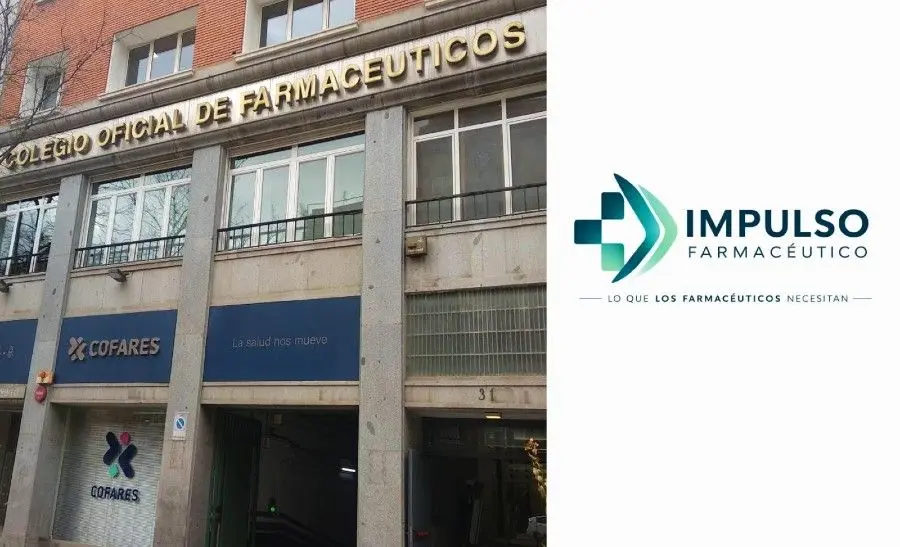 Fallada del Colegio Oficial de Farmac&eacute;utico y logo de 'Impulso Farmac&eacute;utico'