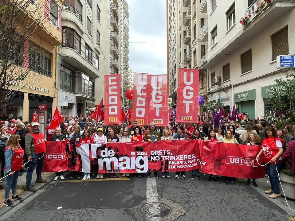 Manifestaci&oacute;n del Primero de Mayo en Val&egrave;ncia
- EUROPA PRESS