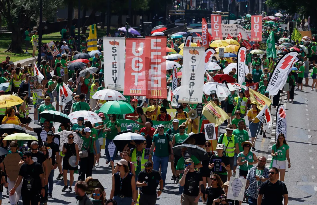 Una nueva manifestaci&oacute;n de docentes. | Europa Press.