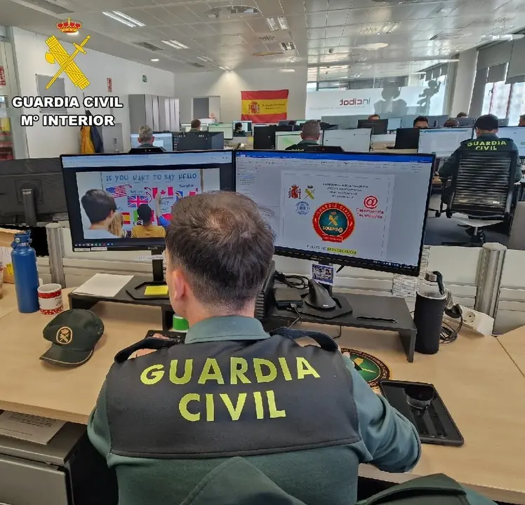 Un agente del equipo de Ciberdelincuencia de la Guardia Civil. | Europa Press.