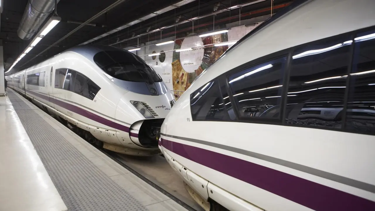 Trenes AVE en una estaci&oacute;n. - EP