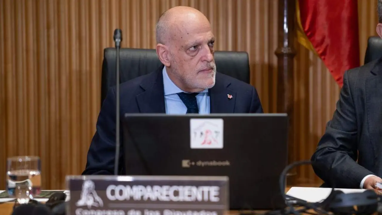 Javier Tebas, presidente de LALIGA, durante la comparecencia. - Congreso de los Diputados
