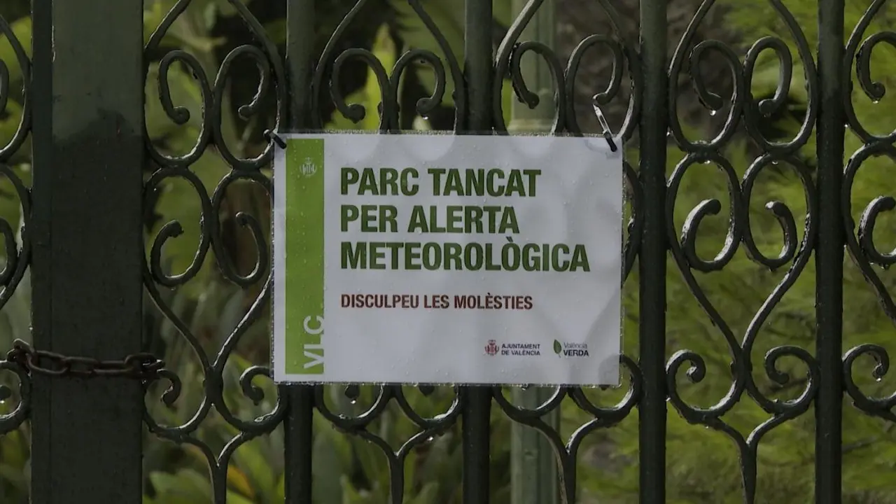 Parque cerrado por la alerta por lluvias, en Val&egrave;ncia - EUROPA PRESS TELEVISI&Oacute;N