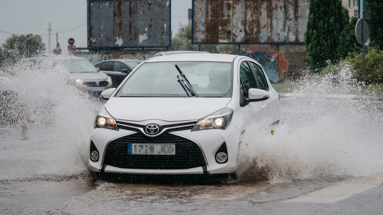 Un coche circula bajo la lluvia | Paco Poyato / Europa Press