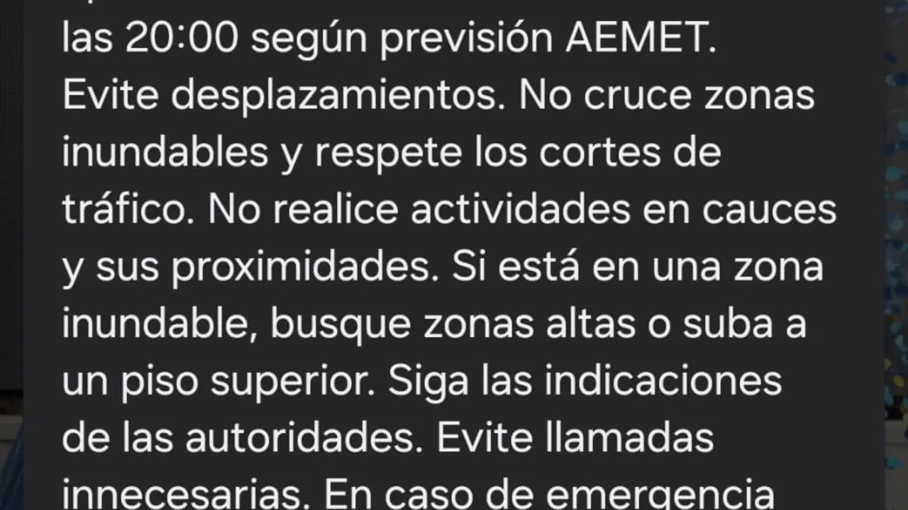 Mensaje enviado por el 112 | GVA 112