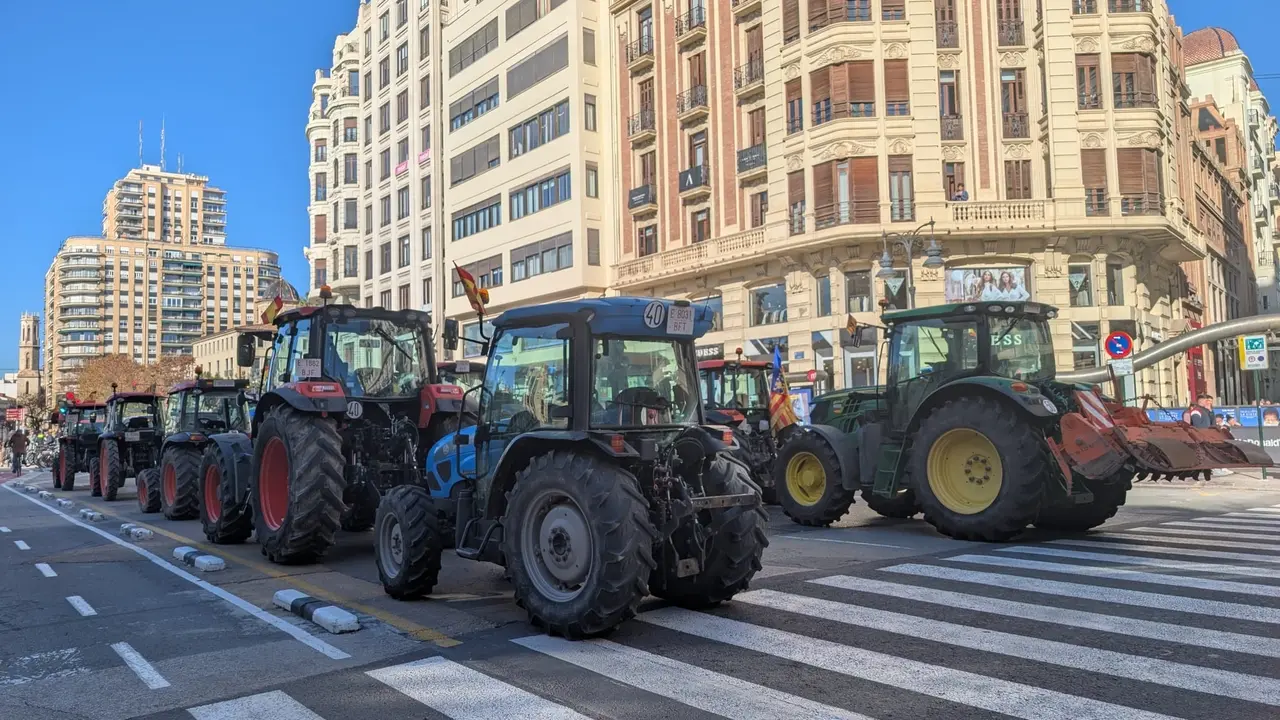Tractorada convocada por Unaspi en la calle X&agrave;tiva de Val&egrave;ncia
- EUROPA PRESS