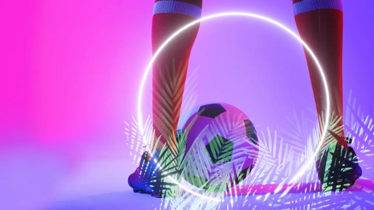Recreaci&oacute;n de un futbolista con un bal&oacute;n | Foto de 123RF/vectorfusionart