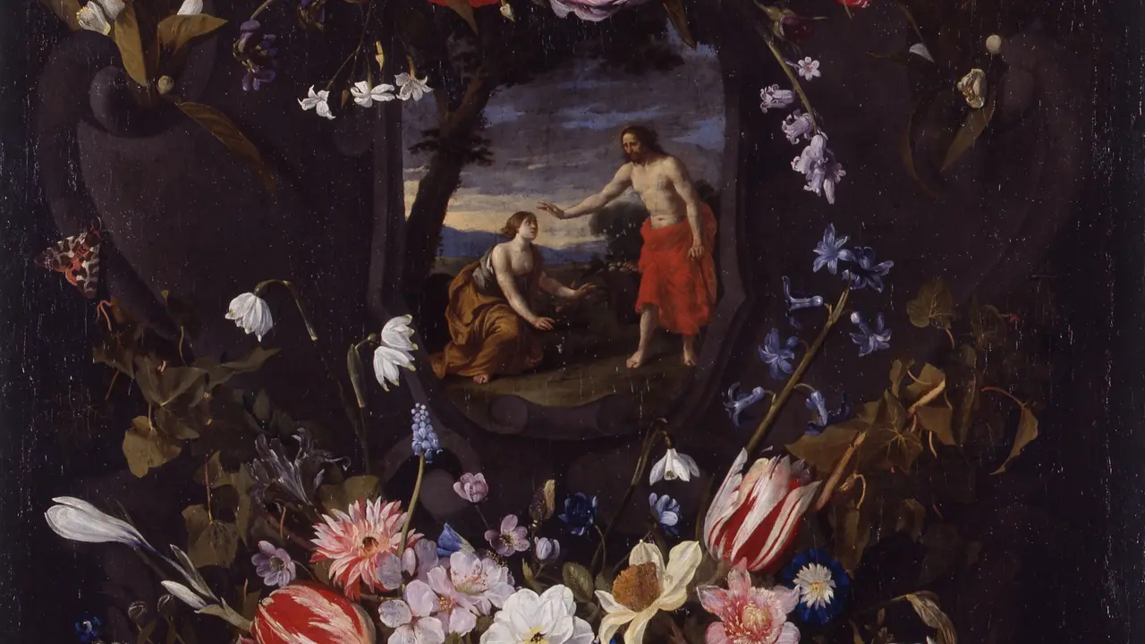 La obra 'Guirnalda de flores con el Noli me tangere'. | Europa Press.