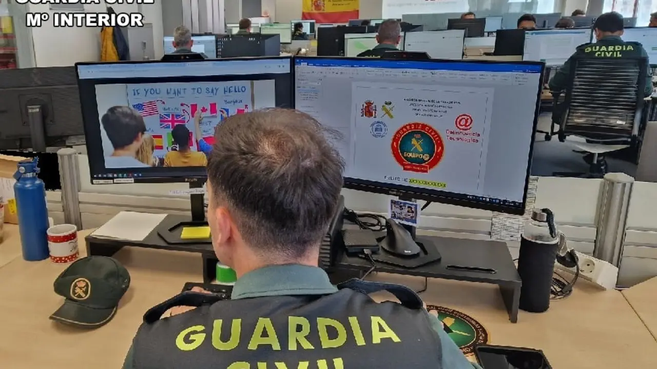 Un agente del equipo de Ciberdelincuencia de la Guardia Civil. | Europa Press.